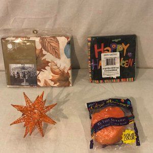 Lot of 4 Fall/Halloween Tablecloth Decor